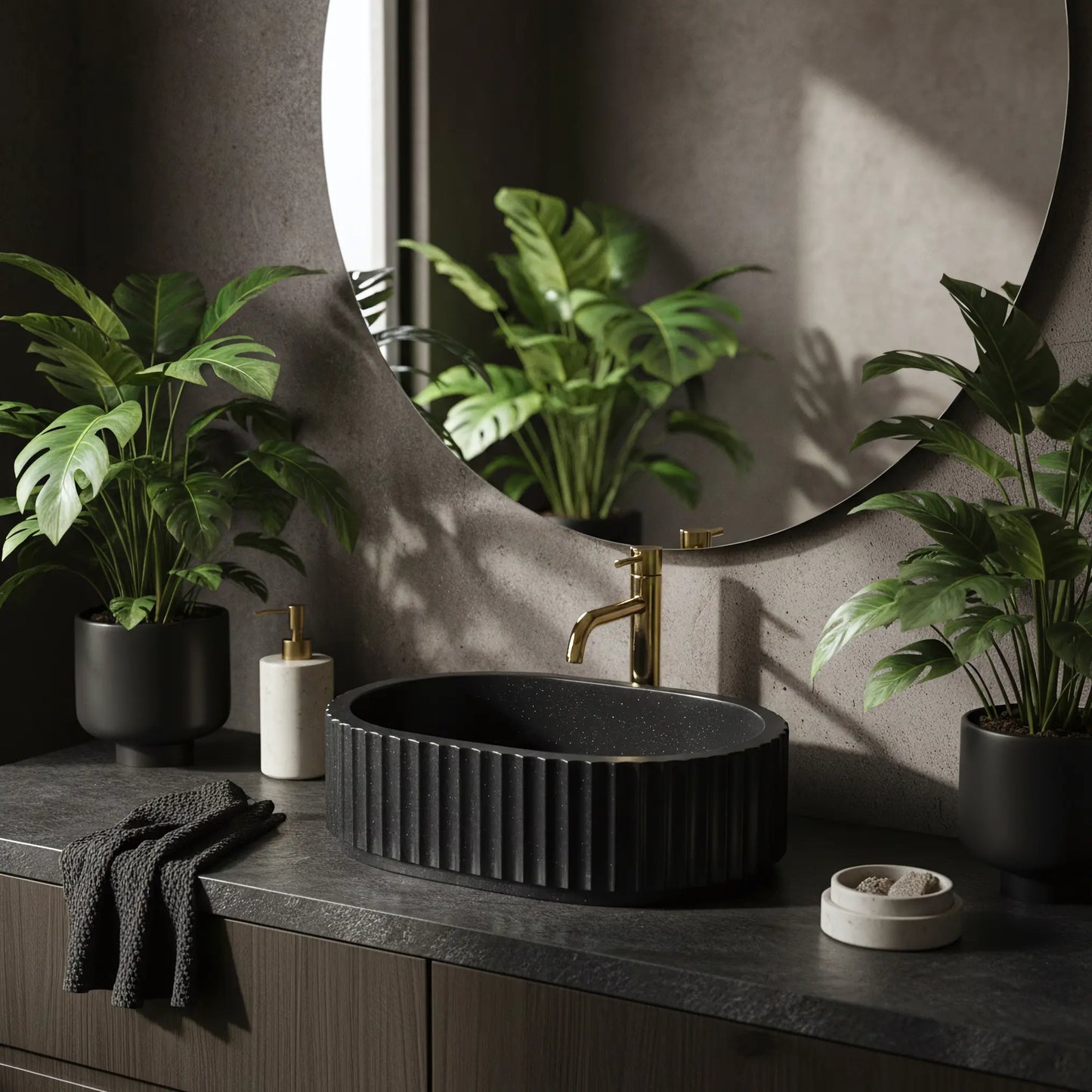 Aufsatzwaschbecken Margaret Black 49x35,5cm