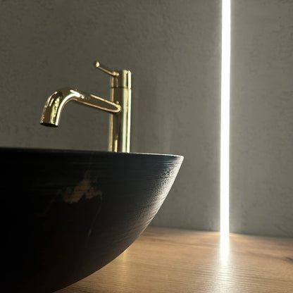 Aufsatzwaschbecken Stella Schwarz Marble Matt Ø35,5cm