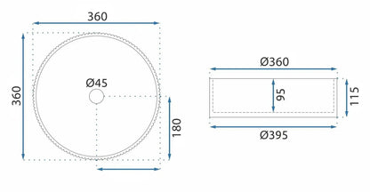 Aufsatzwaschbecken Suri ∅45cm