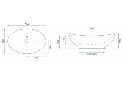 Waschbecken Wendy Shiny Marmor 59x38cm