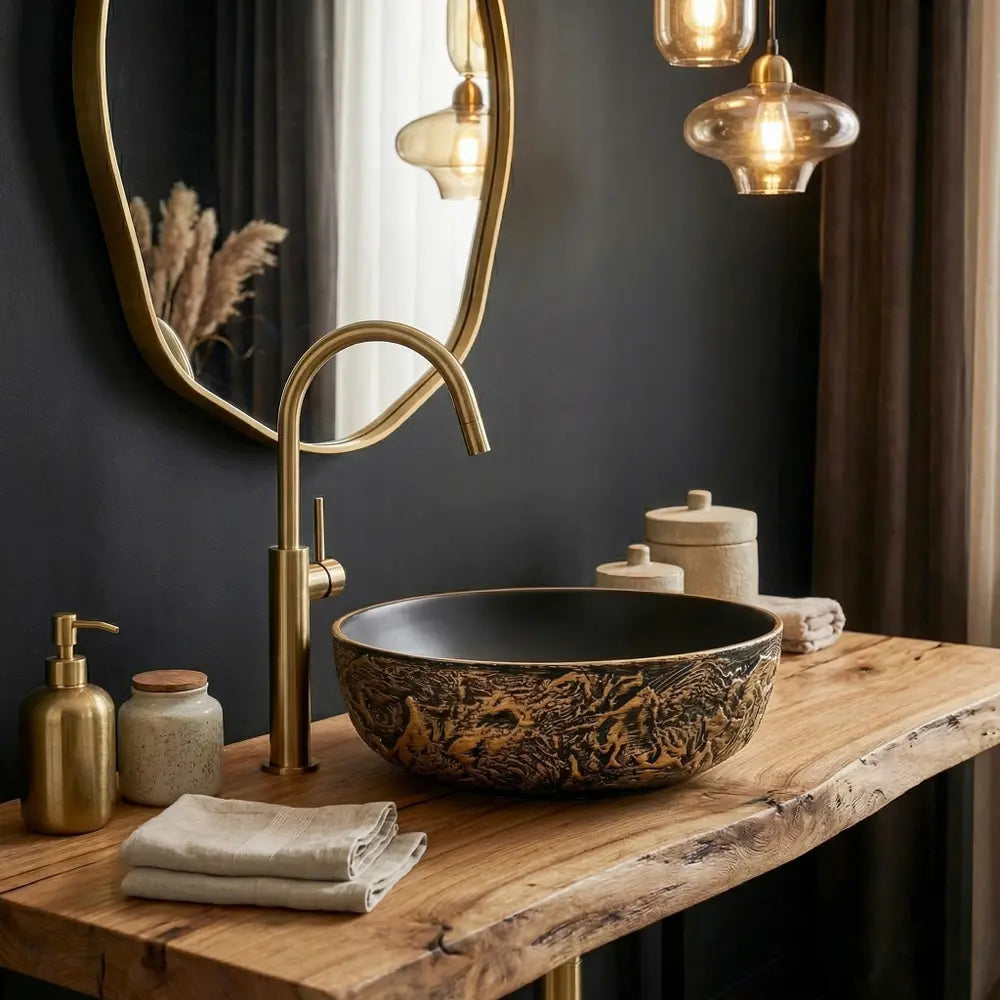 Aufsatzwaschbecken Babilon Gold Ø42cm