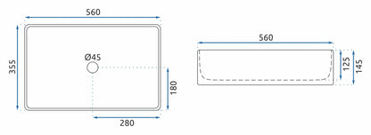 Aufsatzwaschbecken Berta 55cm