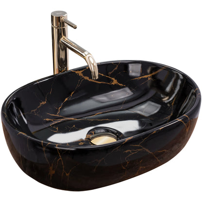 Aufsatzwaschbecken Amelia Black Marble 48x34,5cm