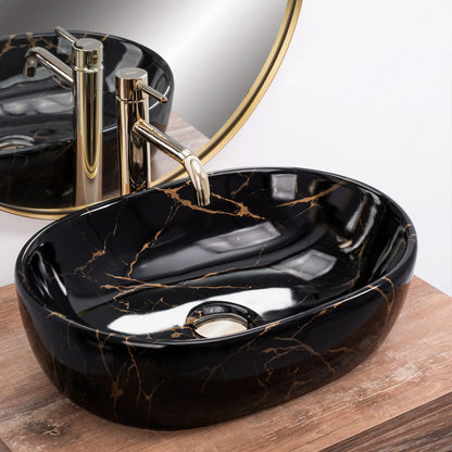 Aufsatzwaschbecken Amelia Black Marble 48x34,5cm