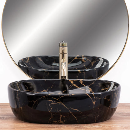 Aufsatzwaschbecken Amelia Black Marble 48x34,5cm