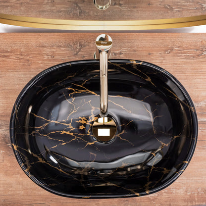Aufsatzwaschbecken Amelia Black Marble 48x34,5cm