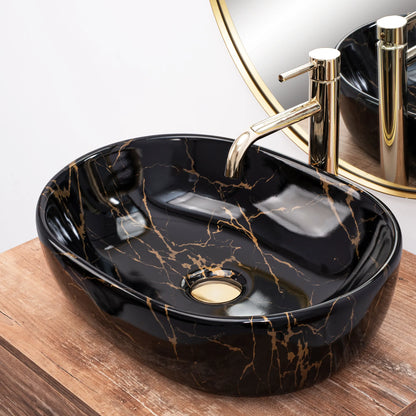 Aufsatzwaschbecken Amelia Black Marble 48x34,5cm
