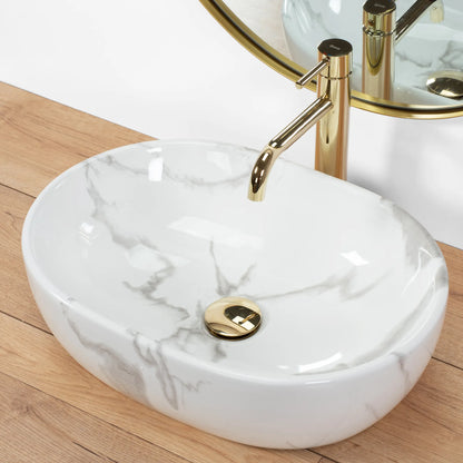 Aufsatzwaschbecken Amelia Shiny Marmor 48x34,5cm