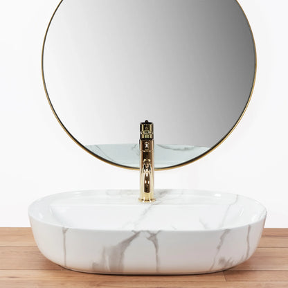 Aufsatzwaschbecken Aura Shiny Marmor 61x41cm