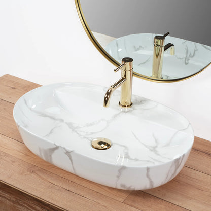 Aufsatzwaschbecken Aura Shiny Marmor 61x41cm