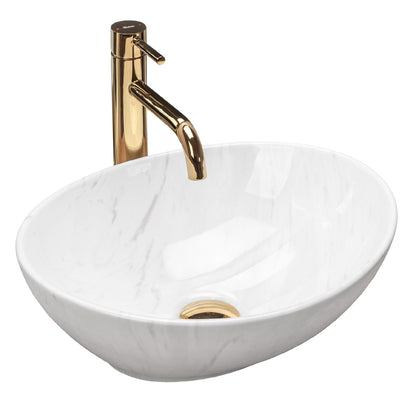 Aufsatzwaschbecken Sofia Marmor Grau 41x34,5cm