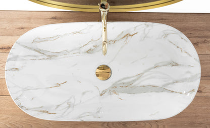 Aufsatzwaschbecken Cleo Marmor Gold 81x41cm