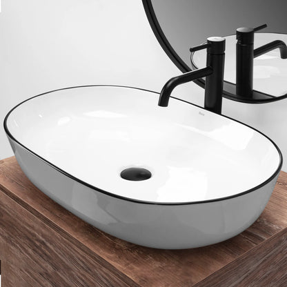 Aufsatzwaschbecken Cleo White Black Edge 60,5x41cm