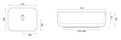 Aufsatzwaschbecken Demi Slim 51x39cm