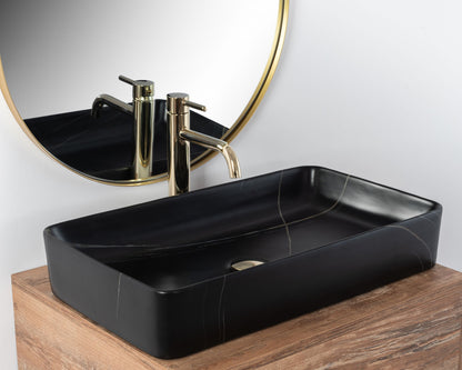 Aufsatzwaschbecken Denis Marble Black Matt 61,5x35cm