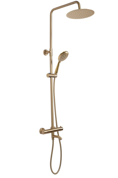20% Rabatt! Dusche mit Wannenauslauf Lungo Gold Matt (mit Thermostat)