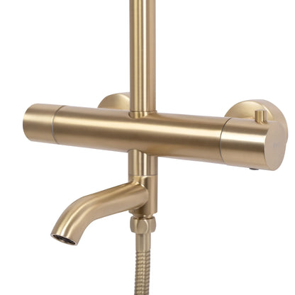 20% Rabatt! Dusche mit Wannenauslauf Lungo Gold Matt (mit Thermostat)