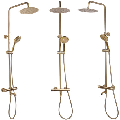20% Rabatt! Dusche mit Wannenauslauf Lungo Gold Matt (mit Thermostat)