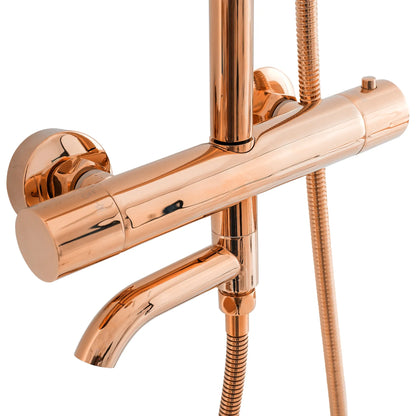 Dusche mit Wannenauslauf Lungo Rosé Gold