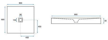 Duschtasse Stone 90x90cm