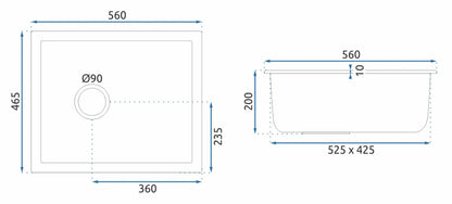 Spülbecken Granit Nels Black