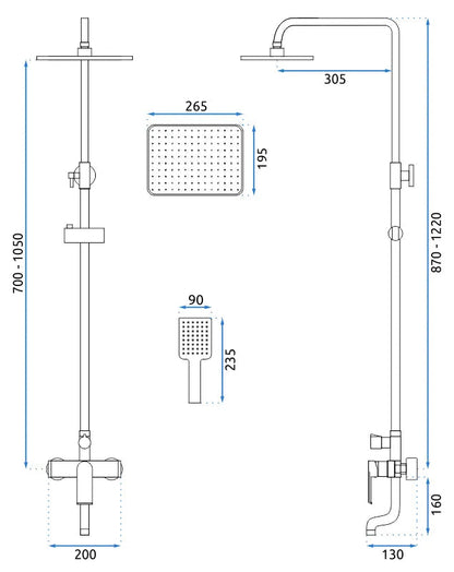 Dusche Hasse Black (mit Thermostat)