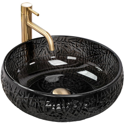 Aufsatzwaschbecken Ice Black ∅ 55cm