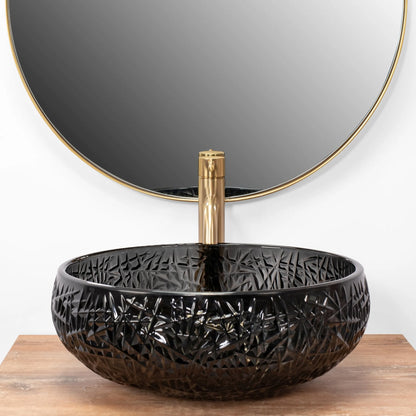 Aufsatzwaschbecken Ice Black ∅ 55cm