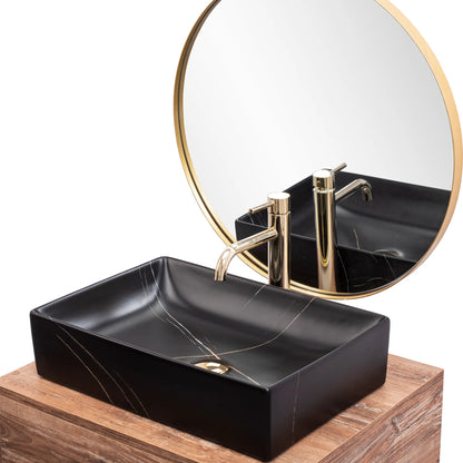 Aufsatzwaschbecken Ingla Black Marble Matt 51x34,5cm
