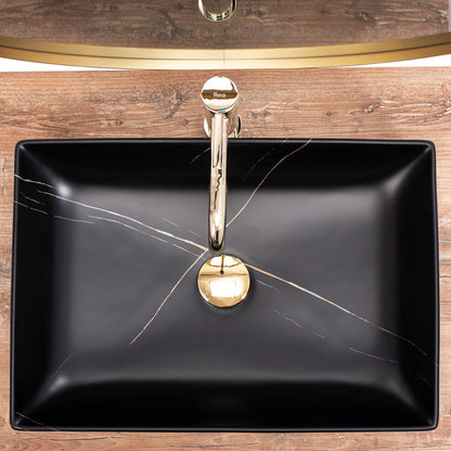 Aufsatzwaschbecken Ingla Black Marble Matt 51x34,5cm