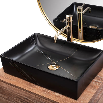 Aufsatzwaschbecken Ingla Black Marble Matt 51x34,5cm