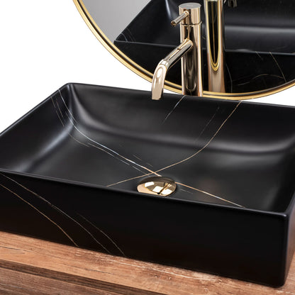 Aufsatzwaschbecken Ingla Black Marble Matt 51x34,5cm