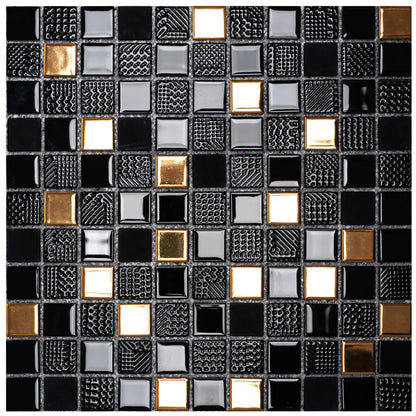 Mosaikfliesen Schwarz 30x30cm (2 Stück)