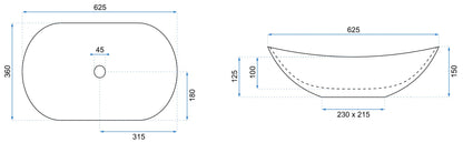 Aufsatzwaschbecken Royal Gold Weiß 62,5x36cm