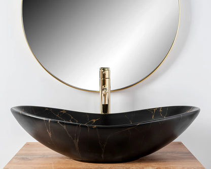 Aufsatzwaschbecken Royal Black Marble Matt 60,5x36cm