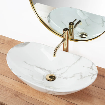 Aufsatzwaschbecken Royal Marmor Grau Poliert 60,5x36cm
