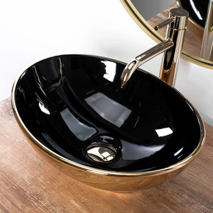 Aufsatzwaschbecken Sofia Gold Black 41x34,5cm