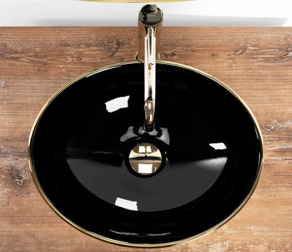 Aufsatzwaschbecken Sofia Gold Black 41x34,5cm