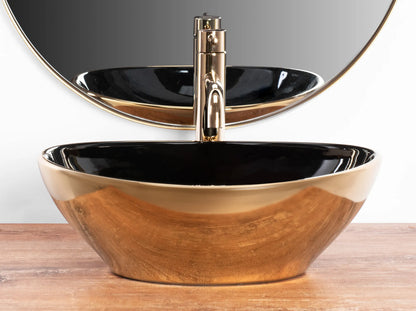 Aufsatzwaschbecken Sofia Gold Black 41x34,5cm