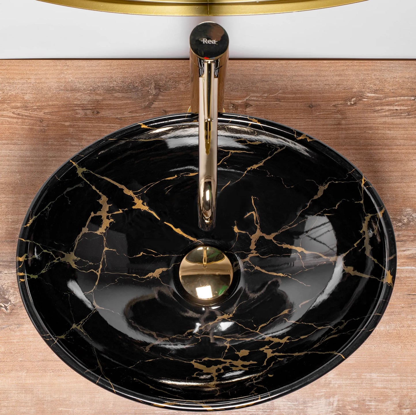 Aufsatzwaschbecken Sofia Black Marble 41x34,5cm