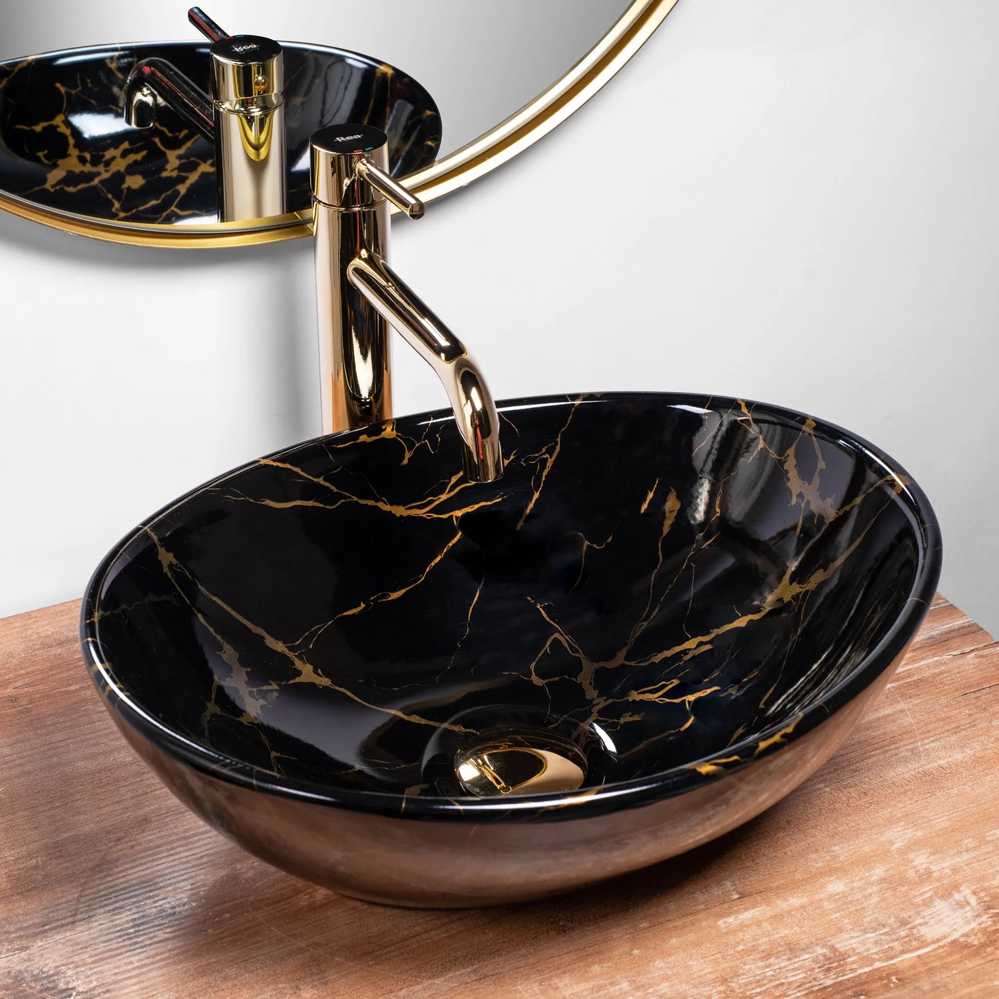Aufsatzwaschbecken Sofia Black Marble 41x34,5cm