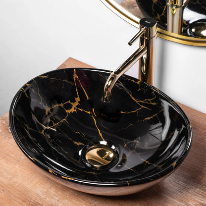 Aufsatzwaschbecken Sofia Black Marble 41x34,5cm