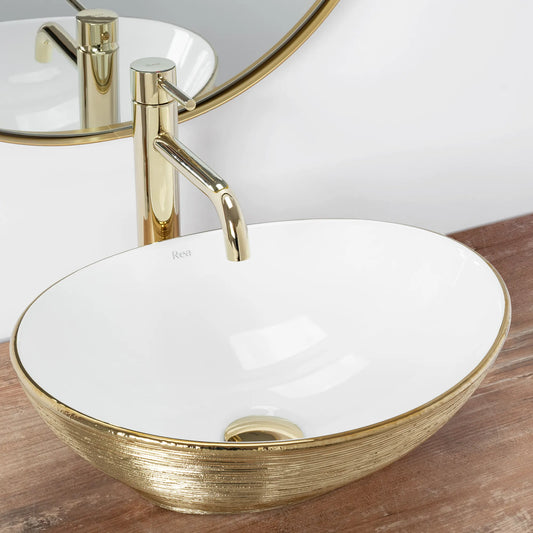 Aufsatzwaschbecken Sofia Gold Gebürstet 41x34,5cm