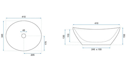 Aufsatzwaschbecken Sofia Brushed Gold 41x34,5cm
