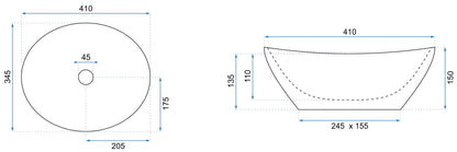 Aufsatzwaschbecken Sofia Naturstein 41x34,5cm