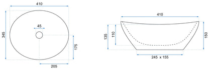 Aufsatzwaschbecken Sofia Gold Edge White 41x34,5cm