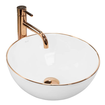 Aufsatzwaschbecken Stella Rosé Gold Edge Ø36cm