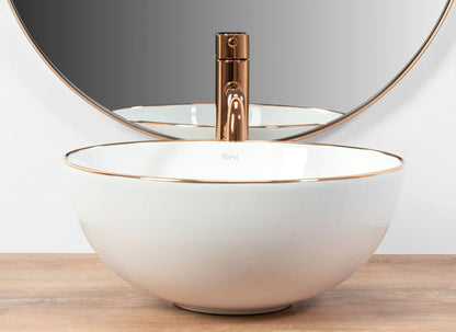 Aufsatzwaschbecken Stella Rosé Gold Edge Ø36cm