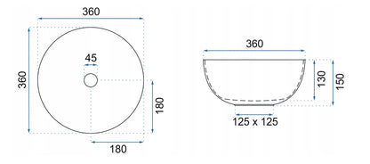 Aufsatzwaschbecken Stella Rosé Gold Edge Ø36cm