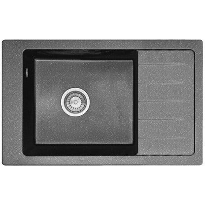Spülbecken Granit Sten Black Metallic